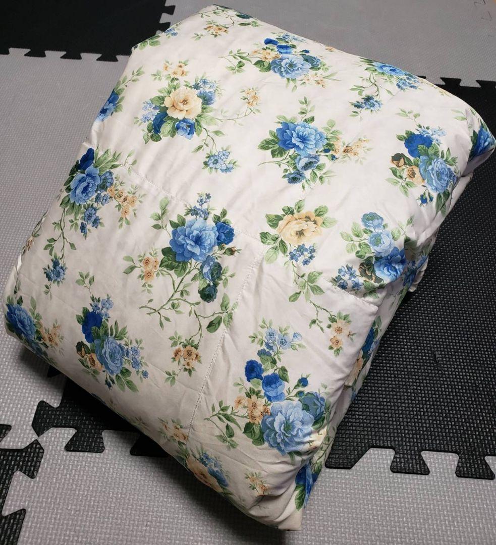 ★cozy★抗菌防臭ライトダウン羽毛掛けふとん 花柄 ピンクブルー２色組