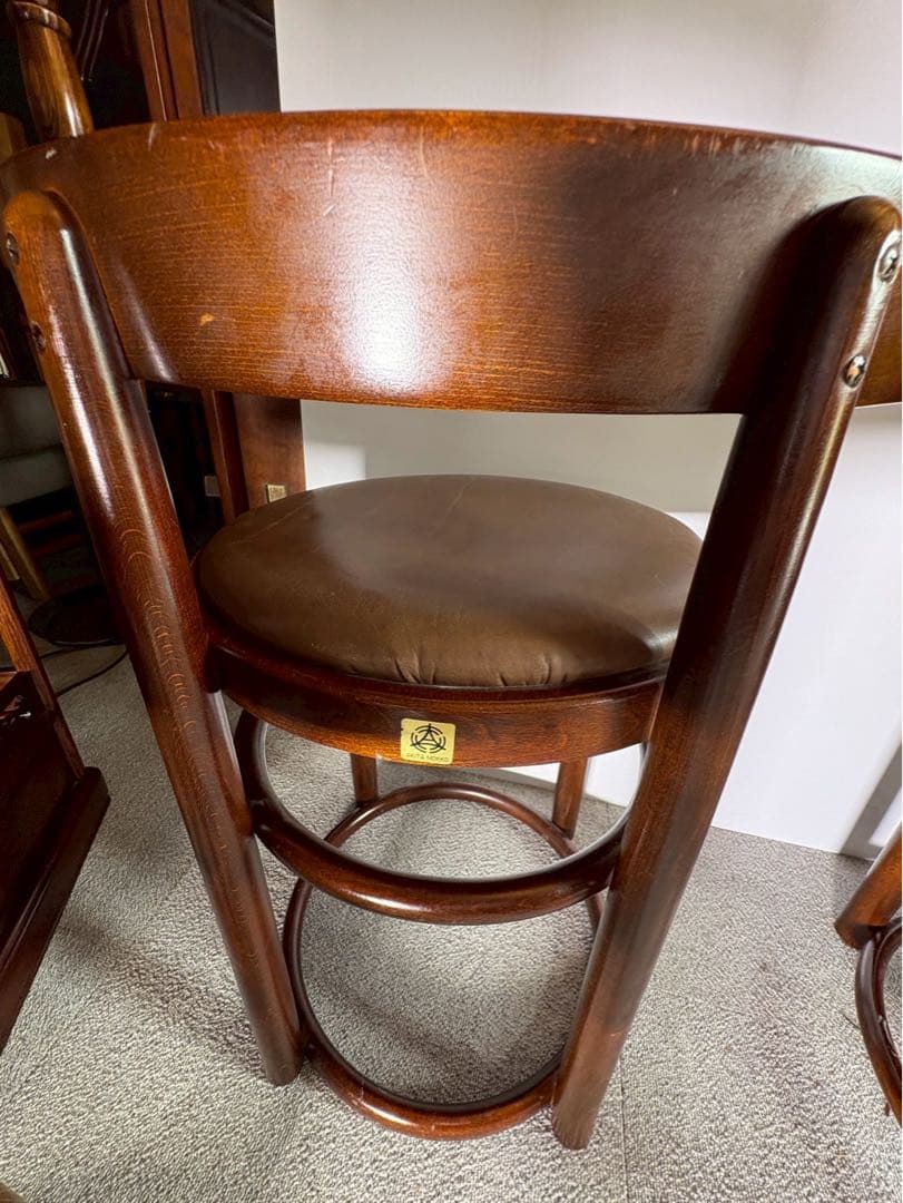 秋田木工 ベントウッド カウンターチェア 4脚セット 曲木 ダイニングチェア