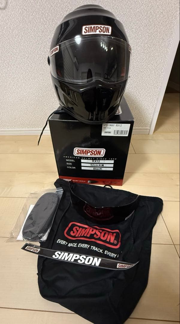 シンプソン RX12 フルフェイスヘルメット 62cm ブラック