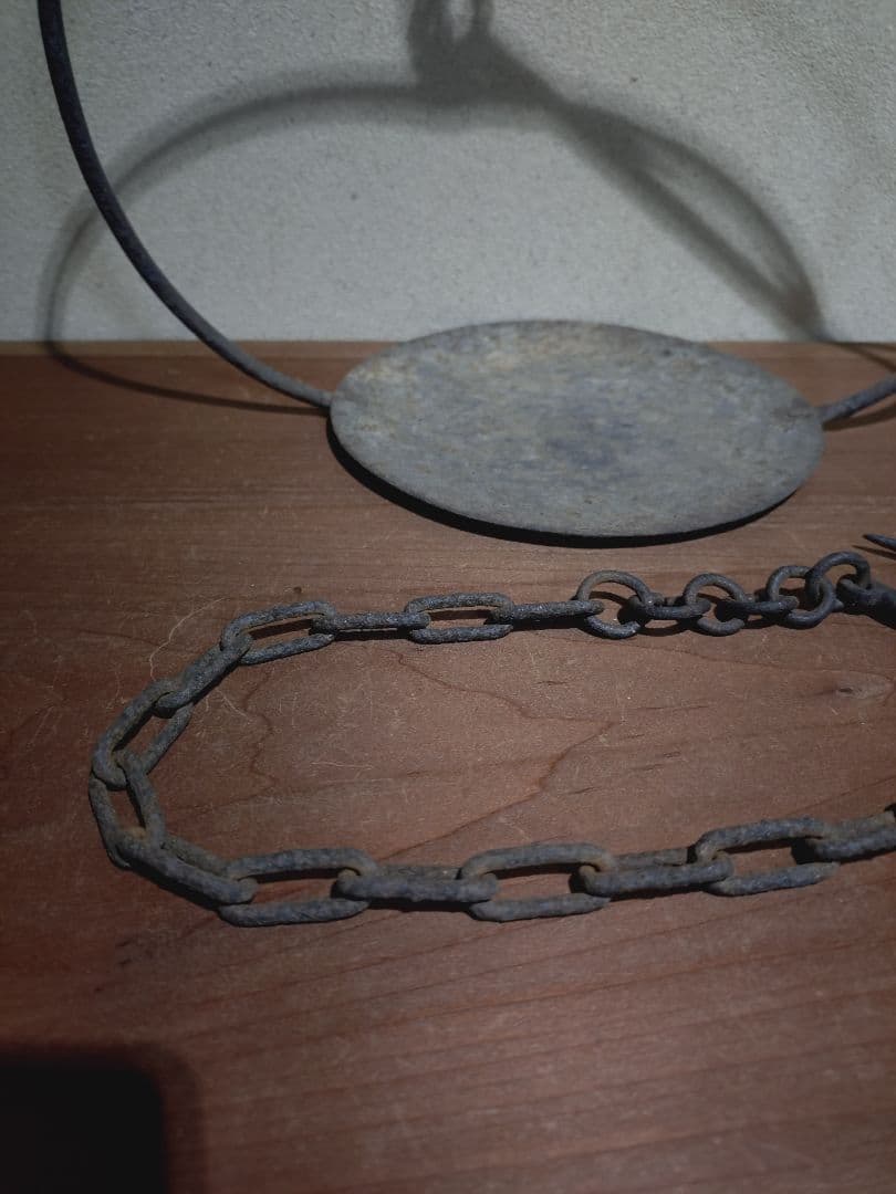 鉄製 吊るし灯火器 花器 花入れ 古道具 古民具 行燈 行火 灯明