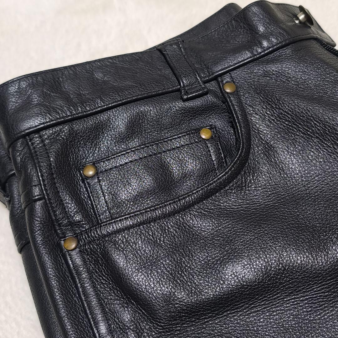 【ソースーンソイ】SRPレザーパンツ ライダースパンツ 本革 ブラック黒