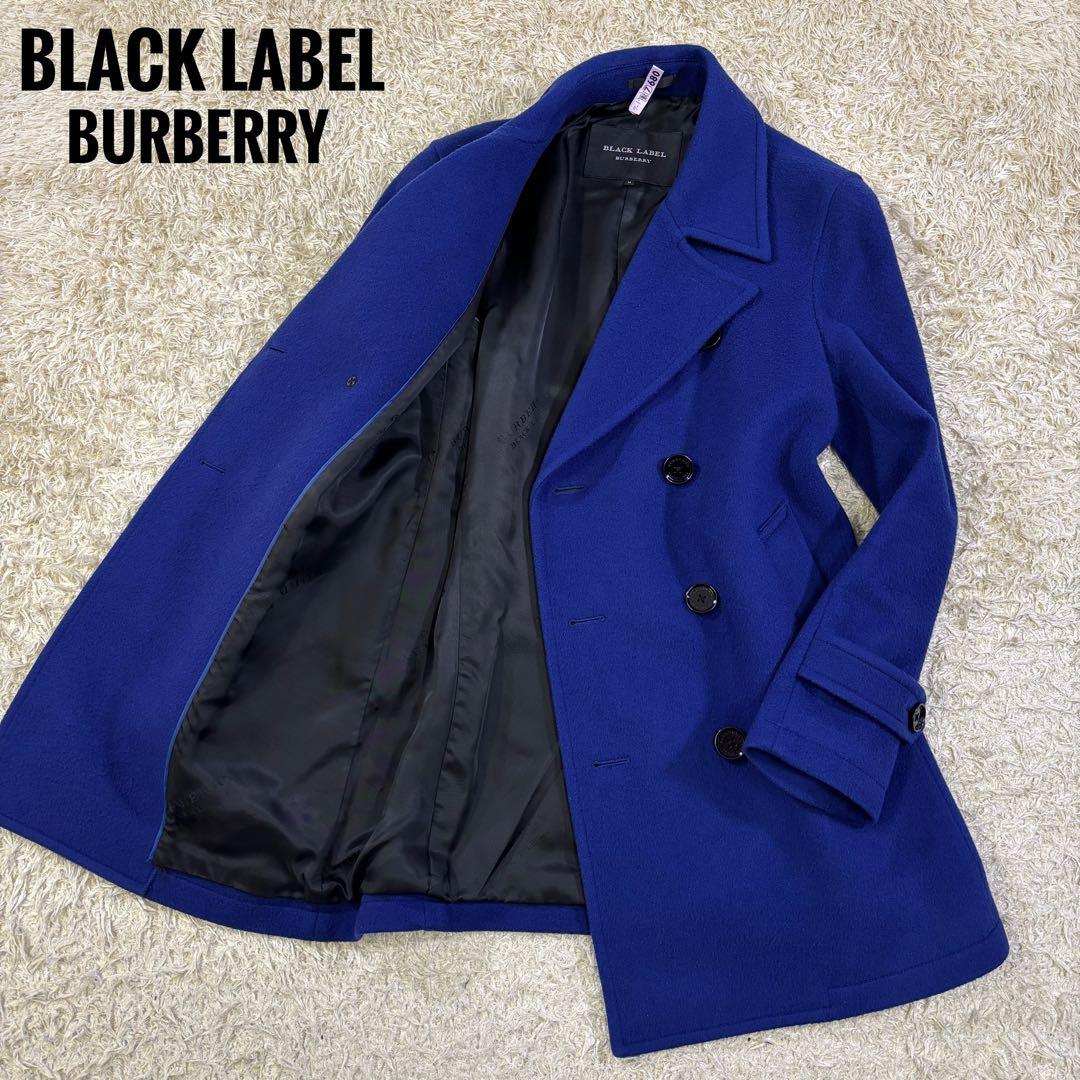 希少カラー　バーバリーブラックレーベル　ダブル　ウール　ピーコート　M