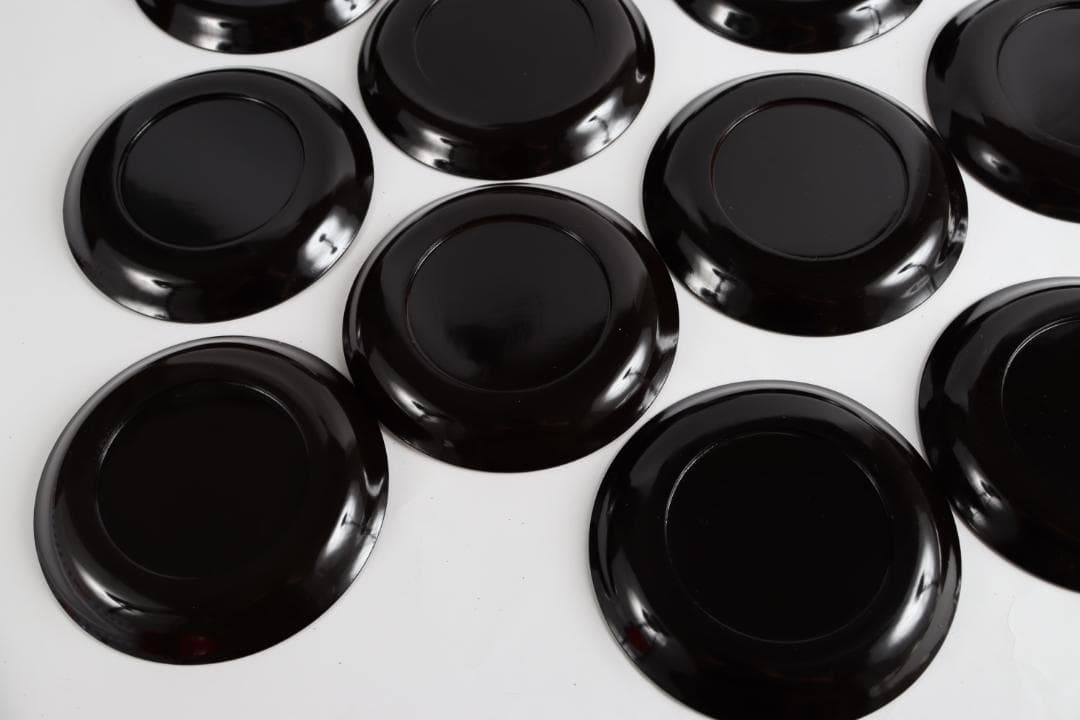 木地金蒔絵 銘々盆 花蒔絵 二十客 皿 茶道具