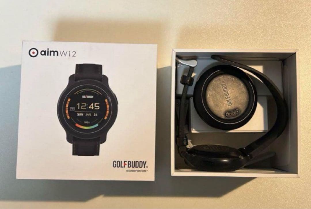 GOLF BUDDY aim W12 ゴルフ用GPSウォッチ　高低差補正有り