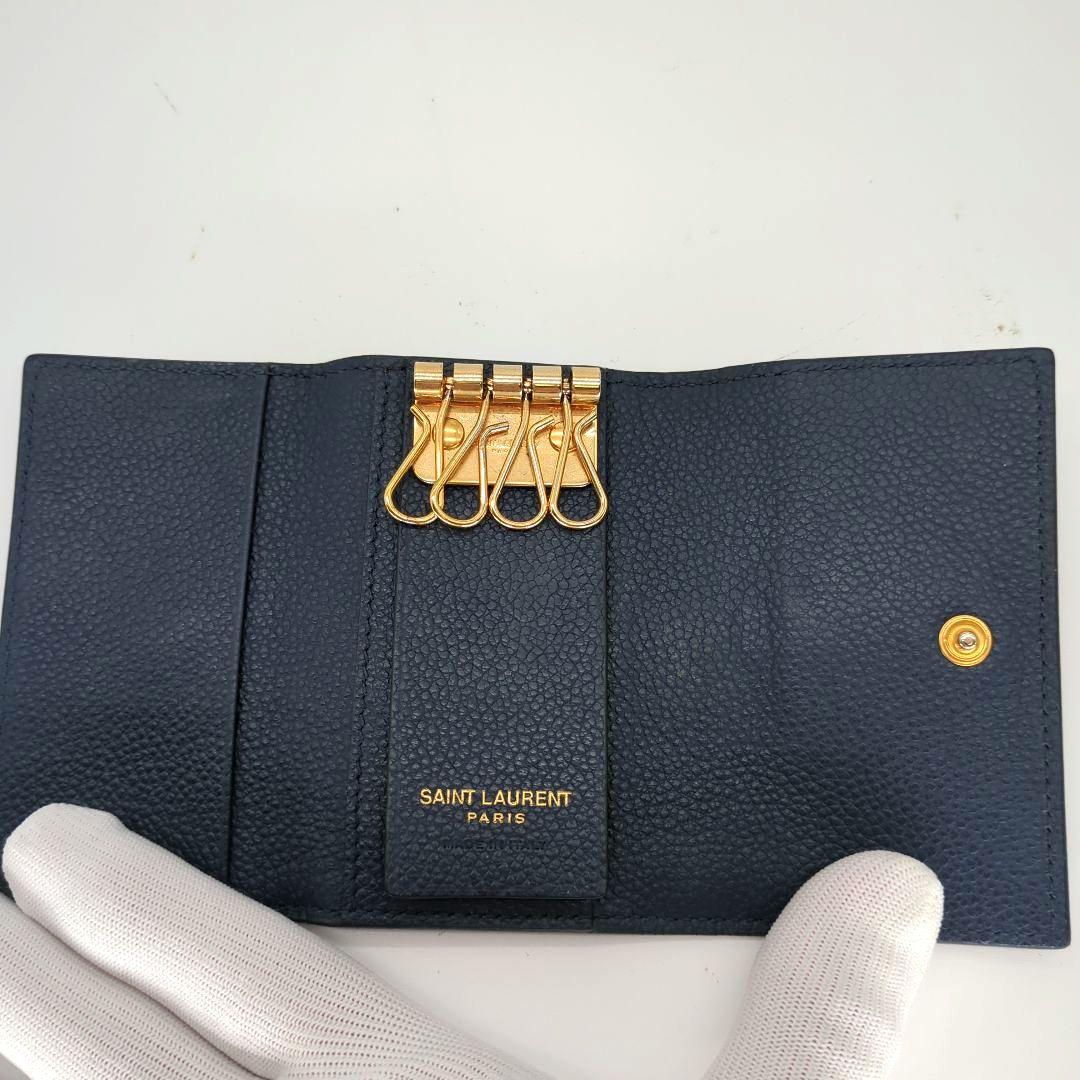 【極美品】サンローラン 4連キーケース カサンドラ ネイビー