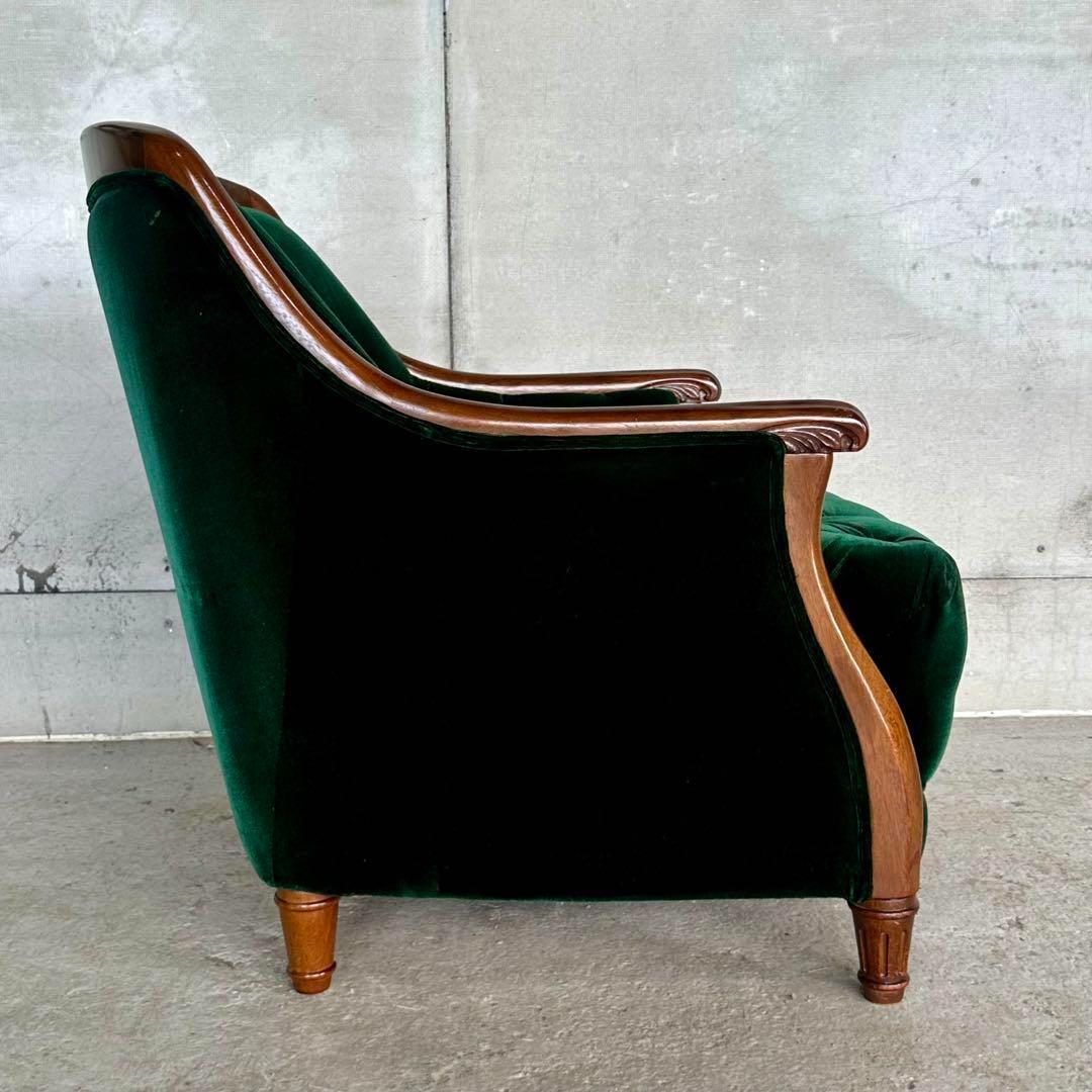 ★魅惑のグリーン★maruniマルニ木工 グリーンベルベット　ベルサイユ ソファ