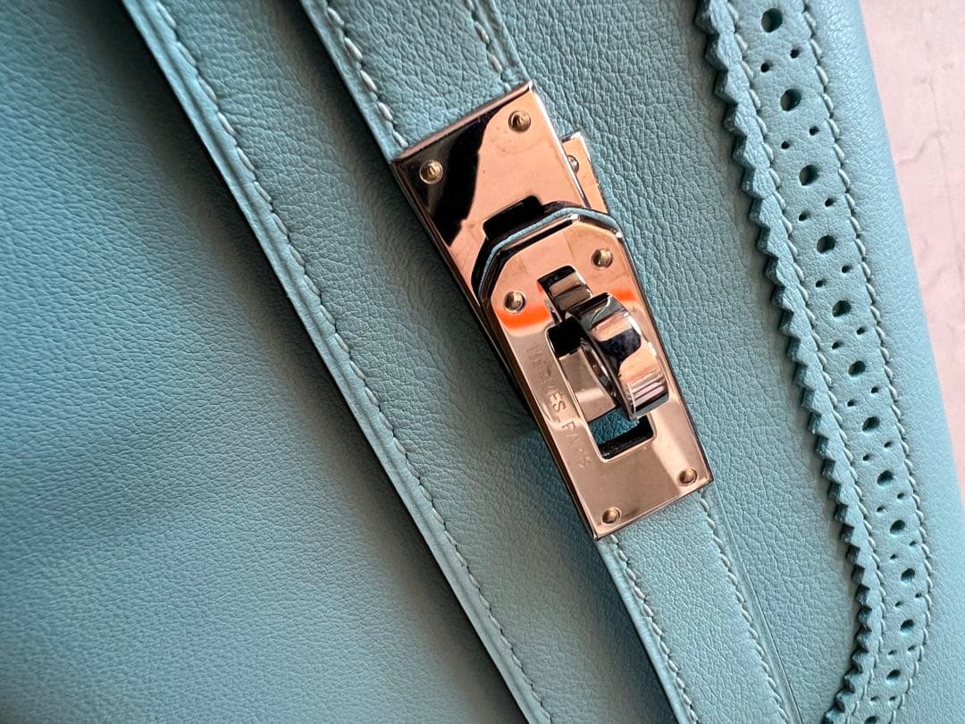 エルメス　Hermes ケリーウォレット　ギリーズ　ブルーアトール