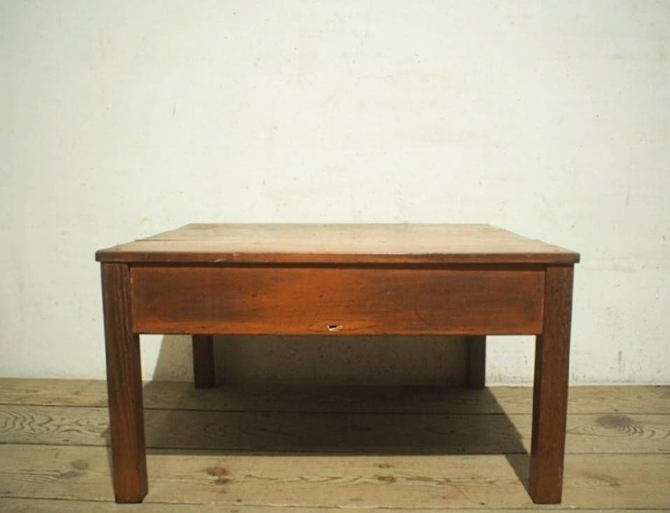 1016 ヴィンテージ　シンプルな文机　ローテーブル　引き出し　古家具　レトロ