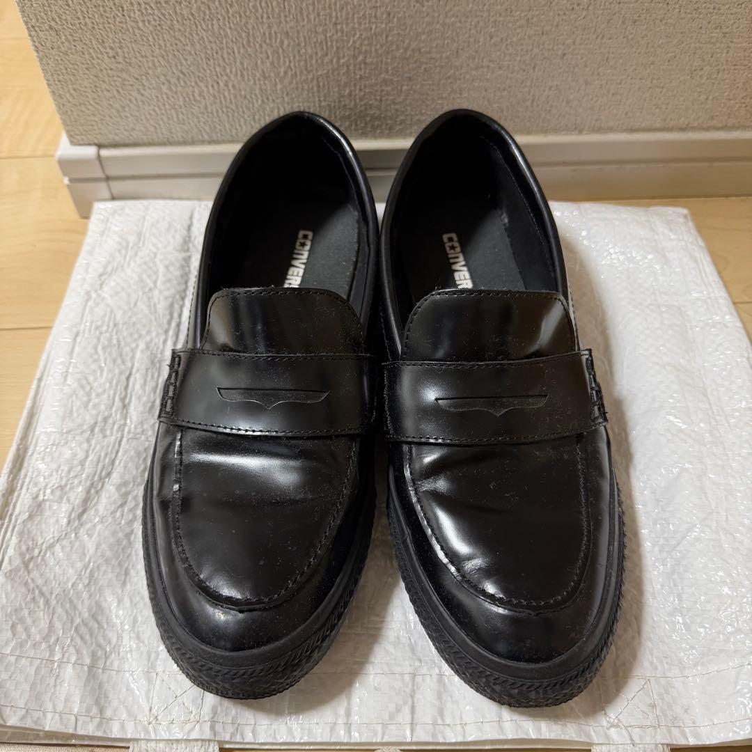 CONVERSE 黒 ローファー 合成皮革