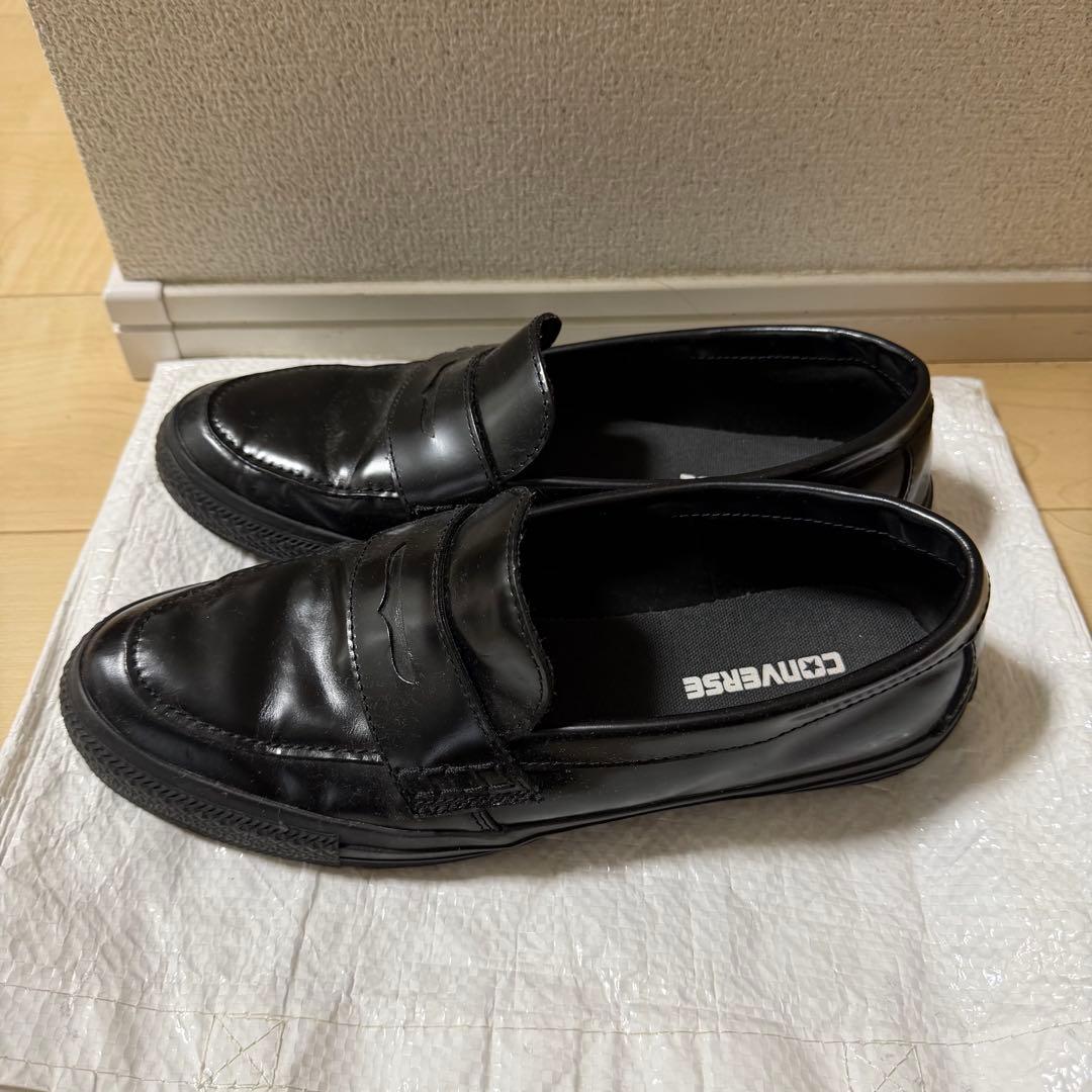 CONVERSE 黒 ローファー 合成皮革