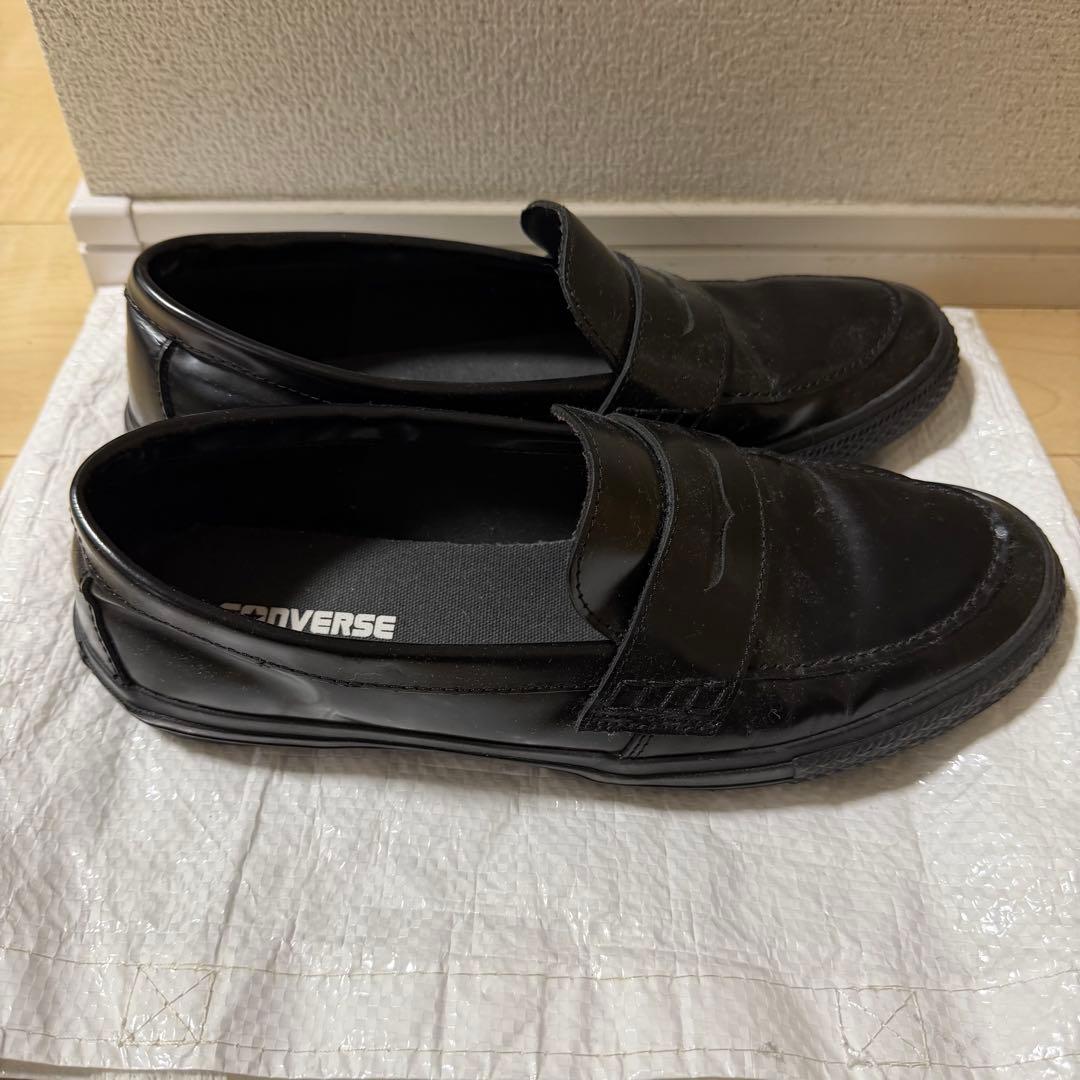 CONVERSE 黒 ローファー 合成皮革