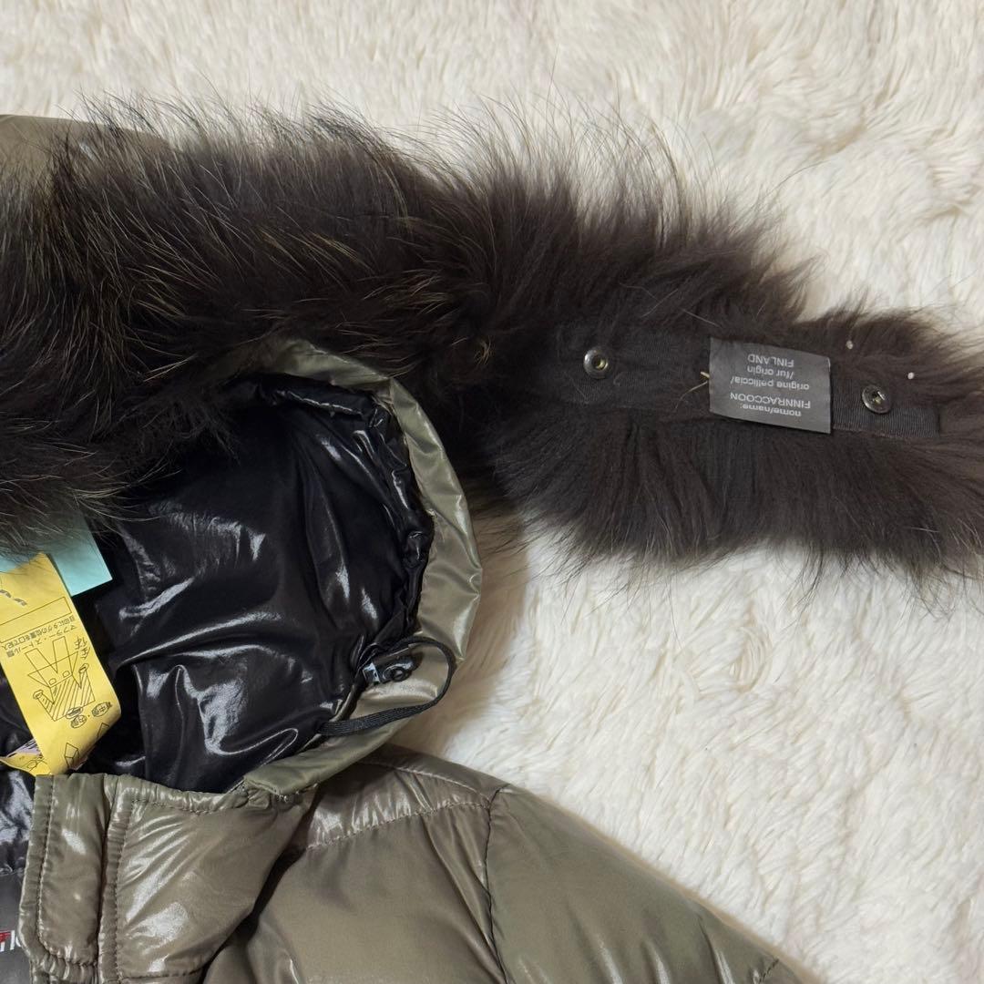 DUVETICA オリーブグリーン ロングコート ダウン　リアルファー付き