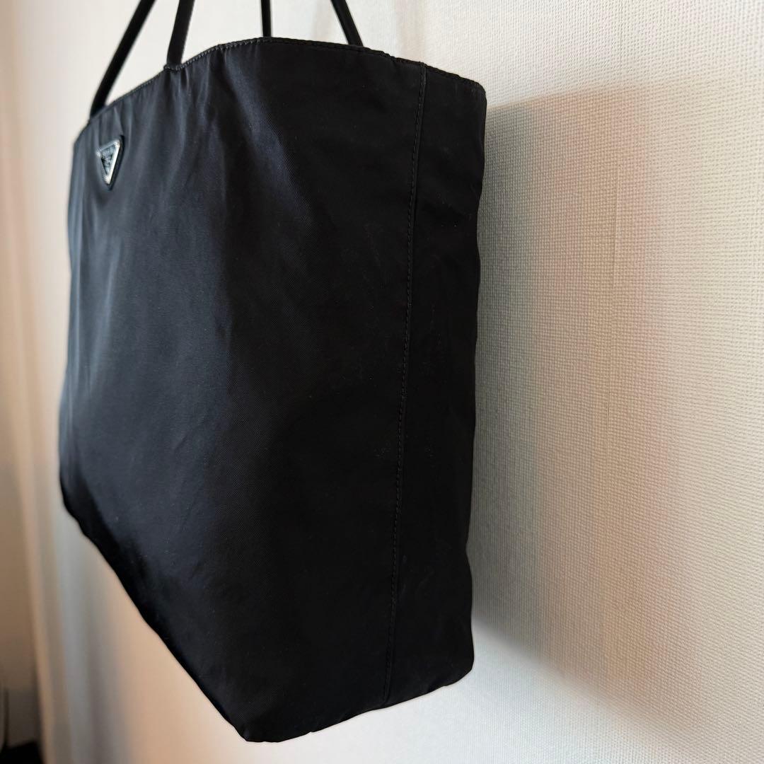 PRADAプラダナイロンショッピングトートバッグ黒タグ有り