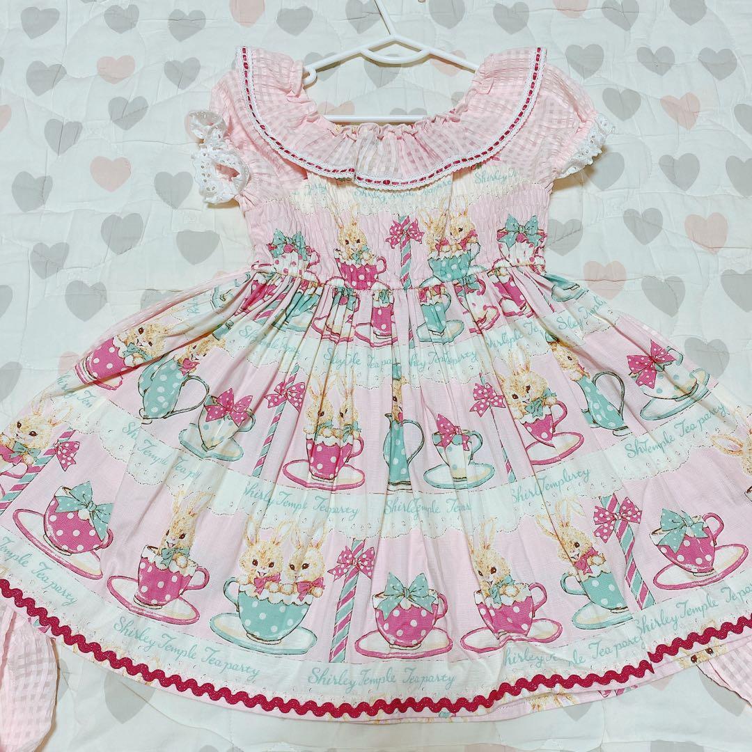 うさぎティーカッププリントワンピース/シャーリーテンプル