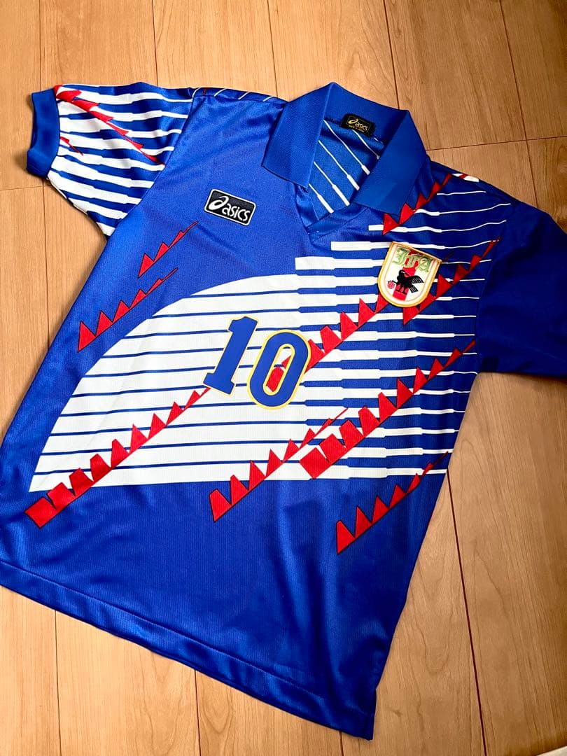 当時物 asics サッカー 日本代表 ドーハ モデル ラモス瑠偉10番 L