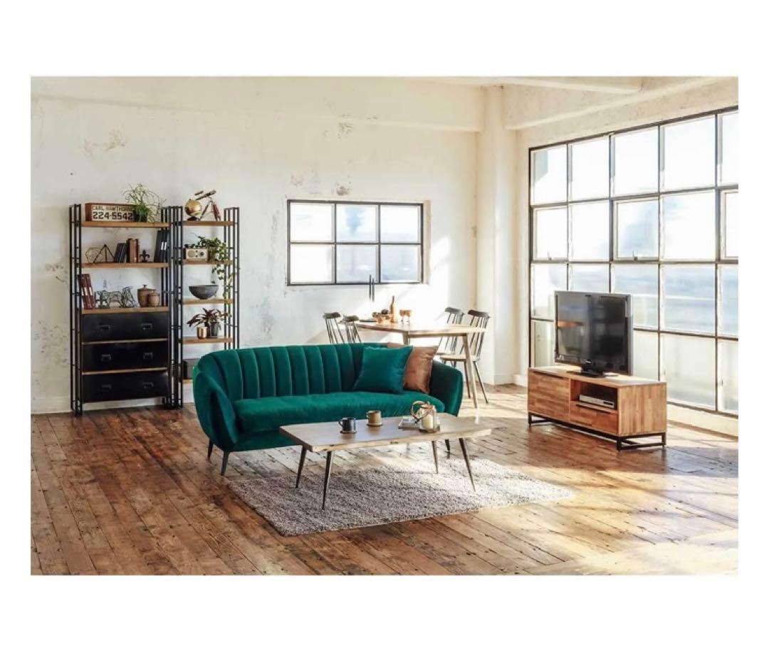 【NOCE】ソファ HELSINKI 3人掛け　グリーン　緑