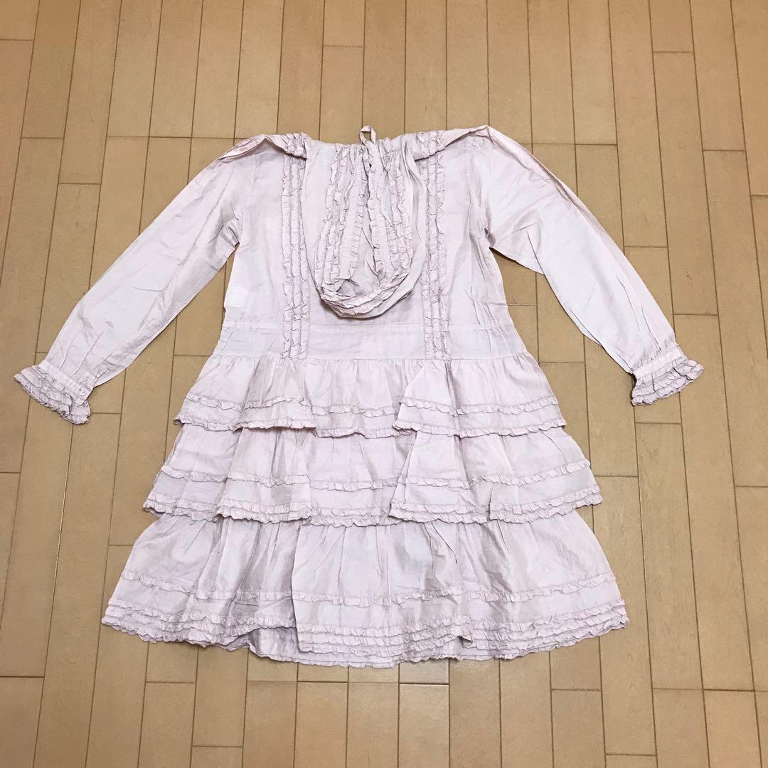 ピンクハウス　ピコフリル　フード付き　チュニックワンピース