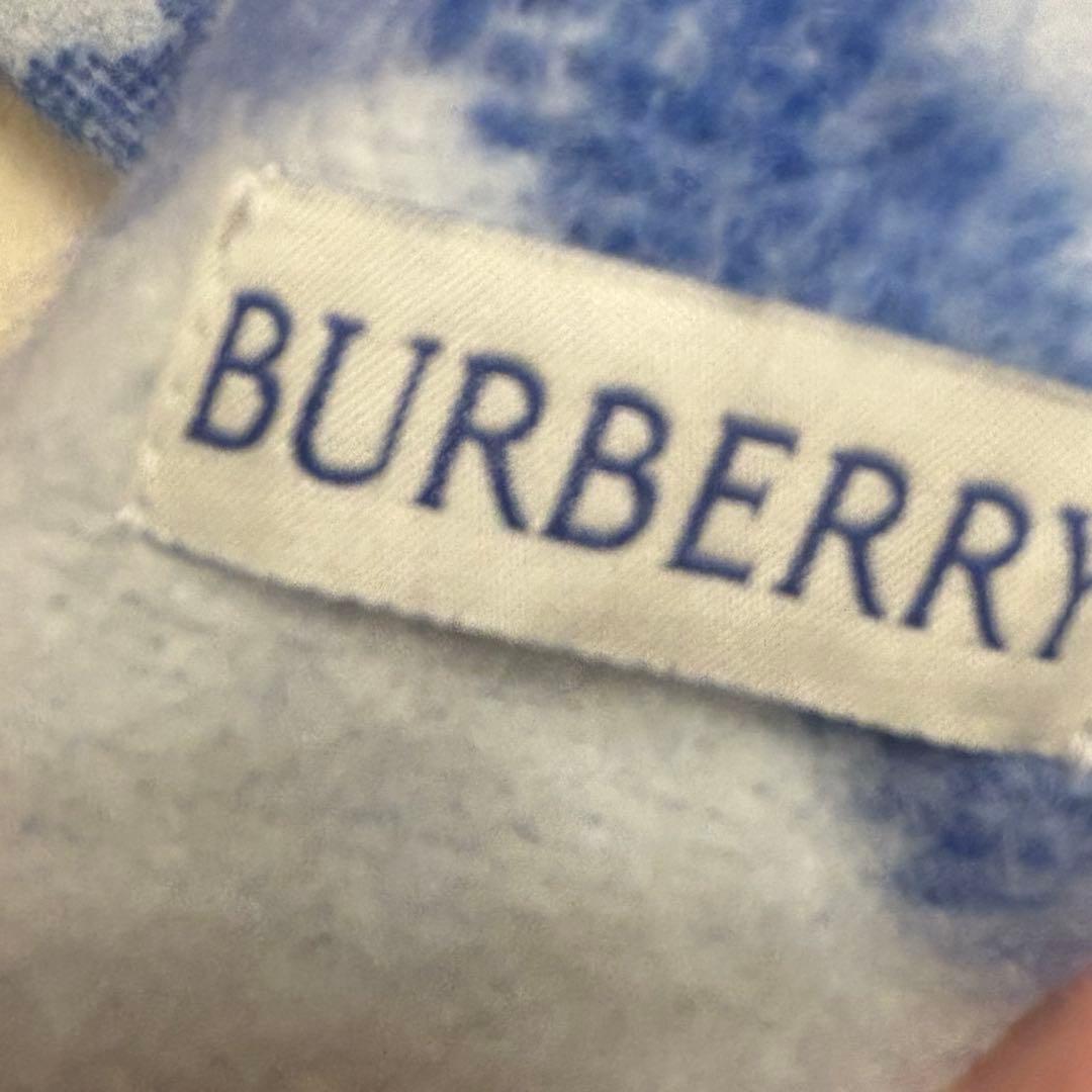 向井康二 バーバリー マフラー 青 ウール チェック柄 Man