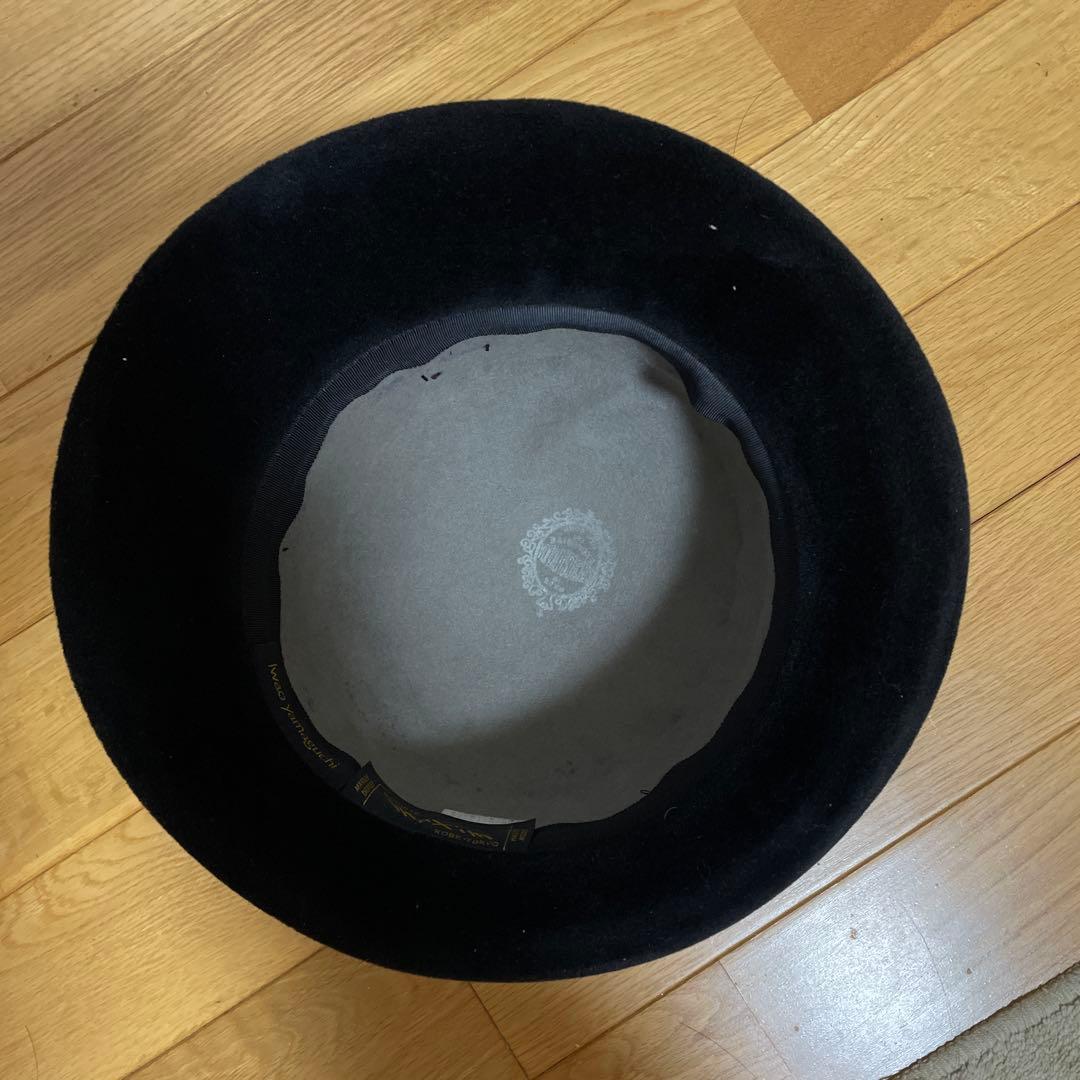 マキシン黒 レース ハットコサージュ兎毛黄綬褒章受賞山口巌さんデザイン皇室御用達