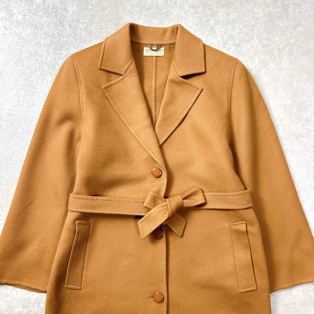 スイス製　キャメル　カシミヤ100% ロングリバーコート　ダブルフェイスコート