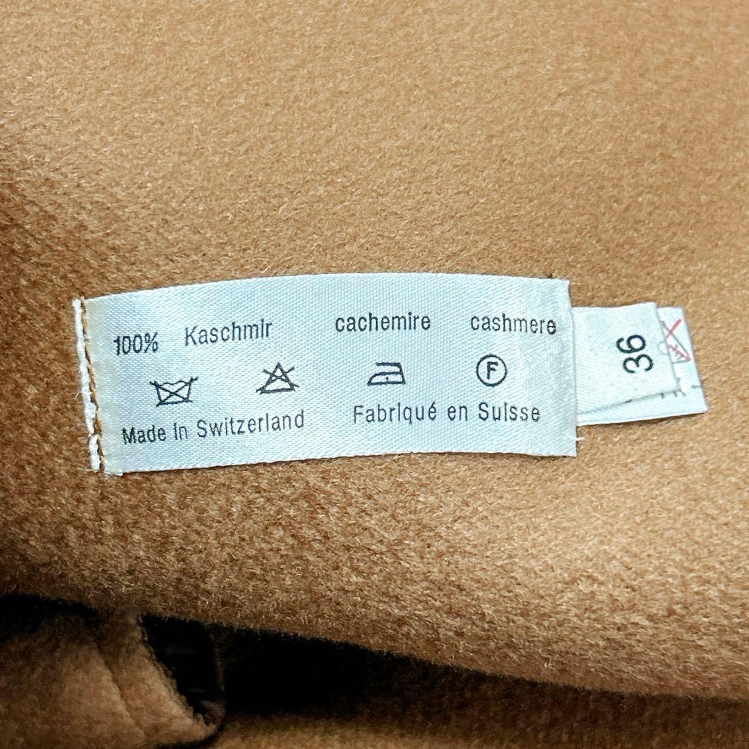 スイス製　キャメル　カシミヤ100% ロングリバーコート　ダブルフェイスコート