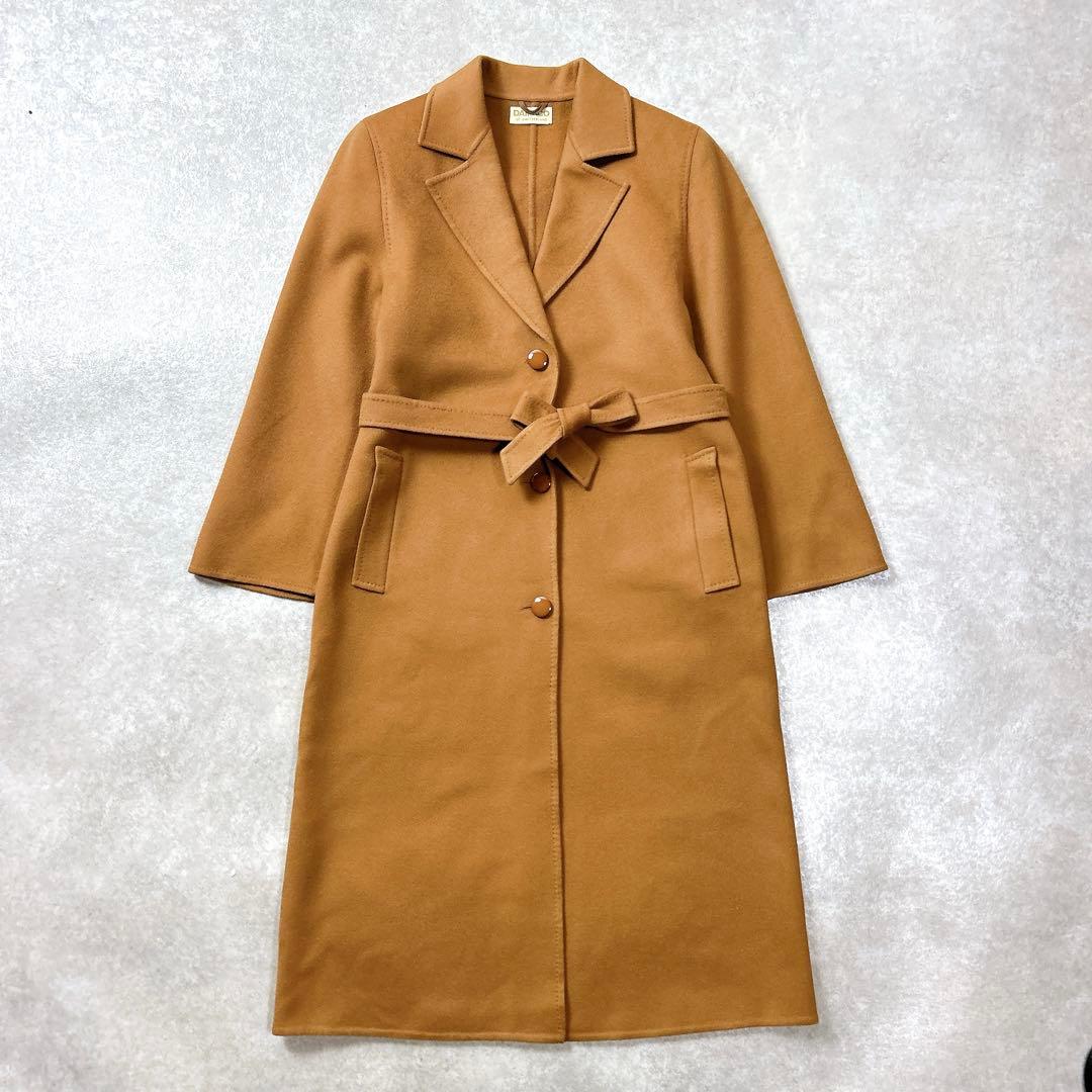 スイス製　キャメル　カシミヤ100% ロングリバーコート　ダブルフェイスコート