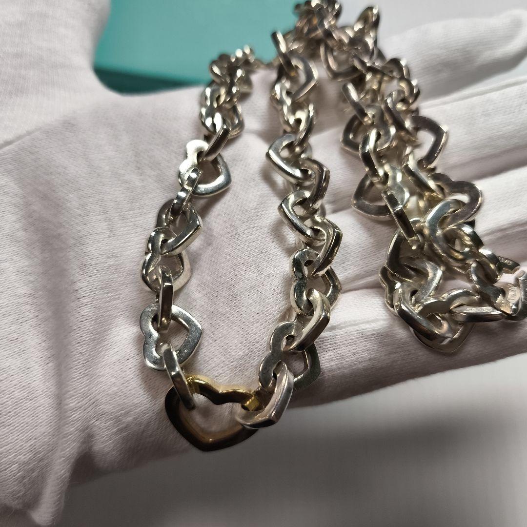 Tiffany & Co. シルバー925 ハートリンクネックレス　750 廃盤