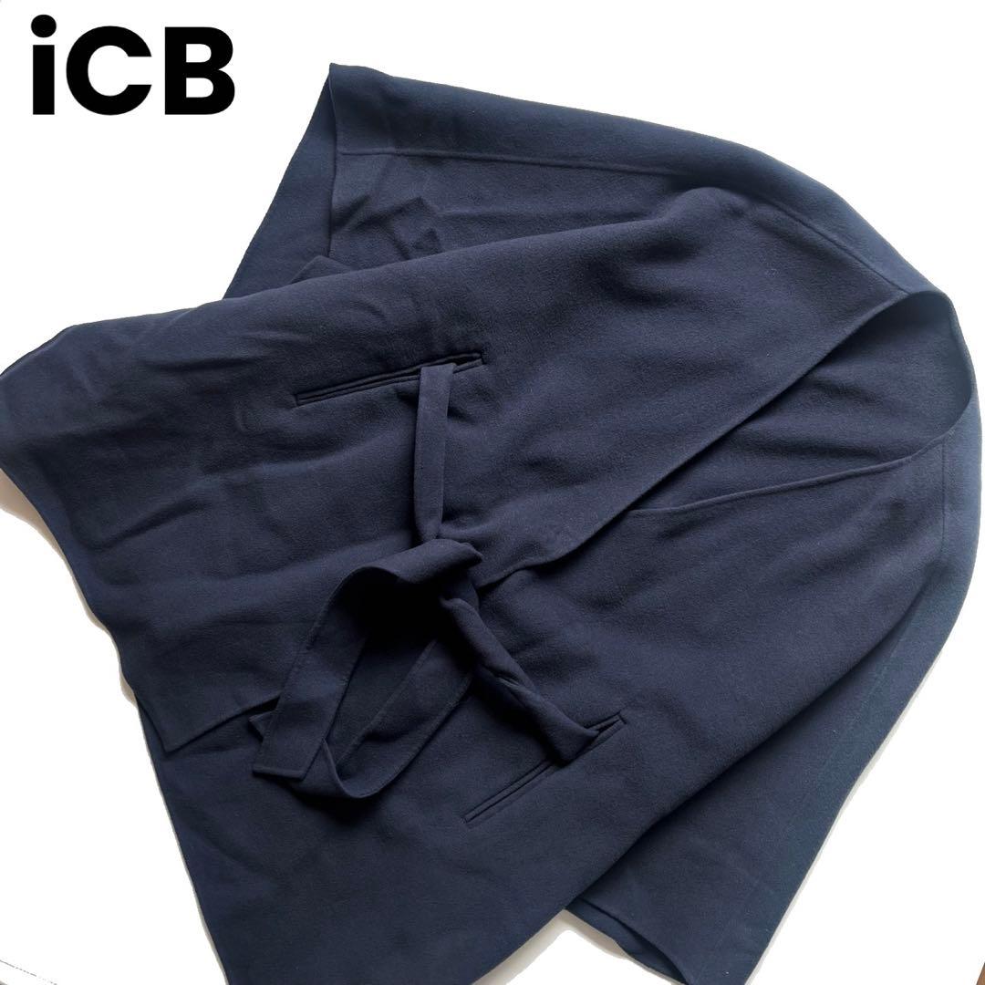 iCB アイシービー　ウールリバー ポンチョ コート　カシミヤ　ベルト　冬物