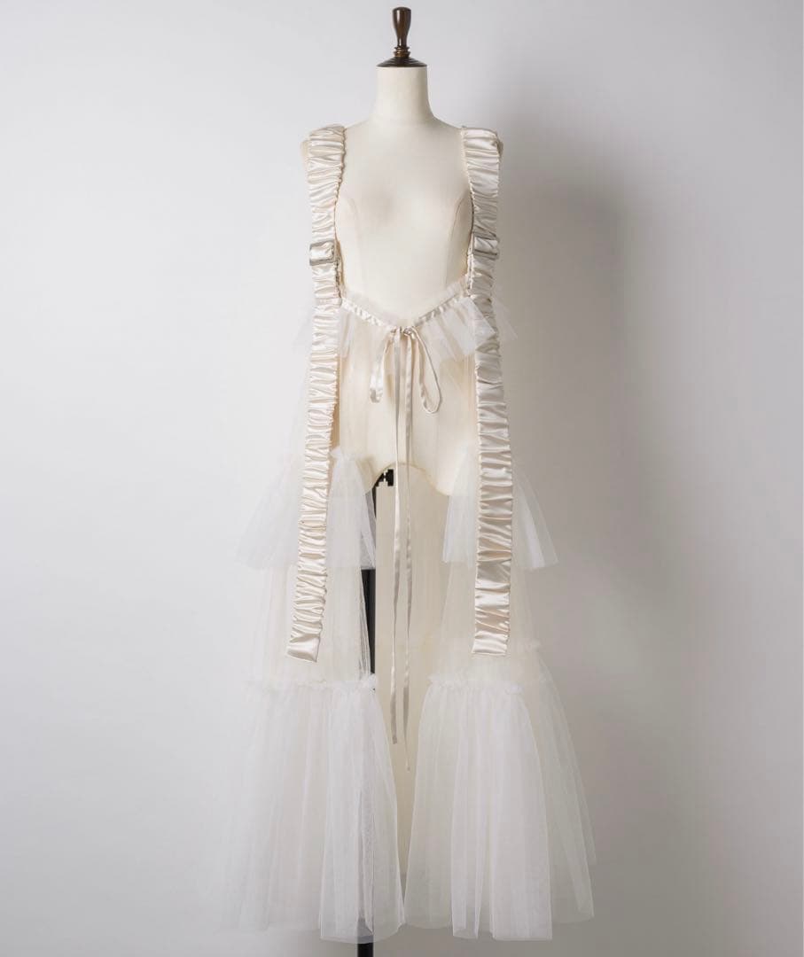 J1UbyLABELLEETUDEシースルーボリュームチュールデザインジレ