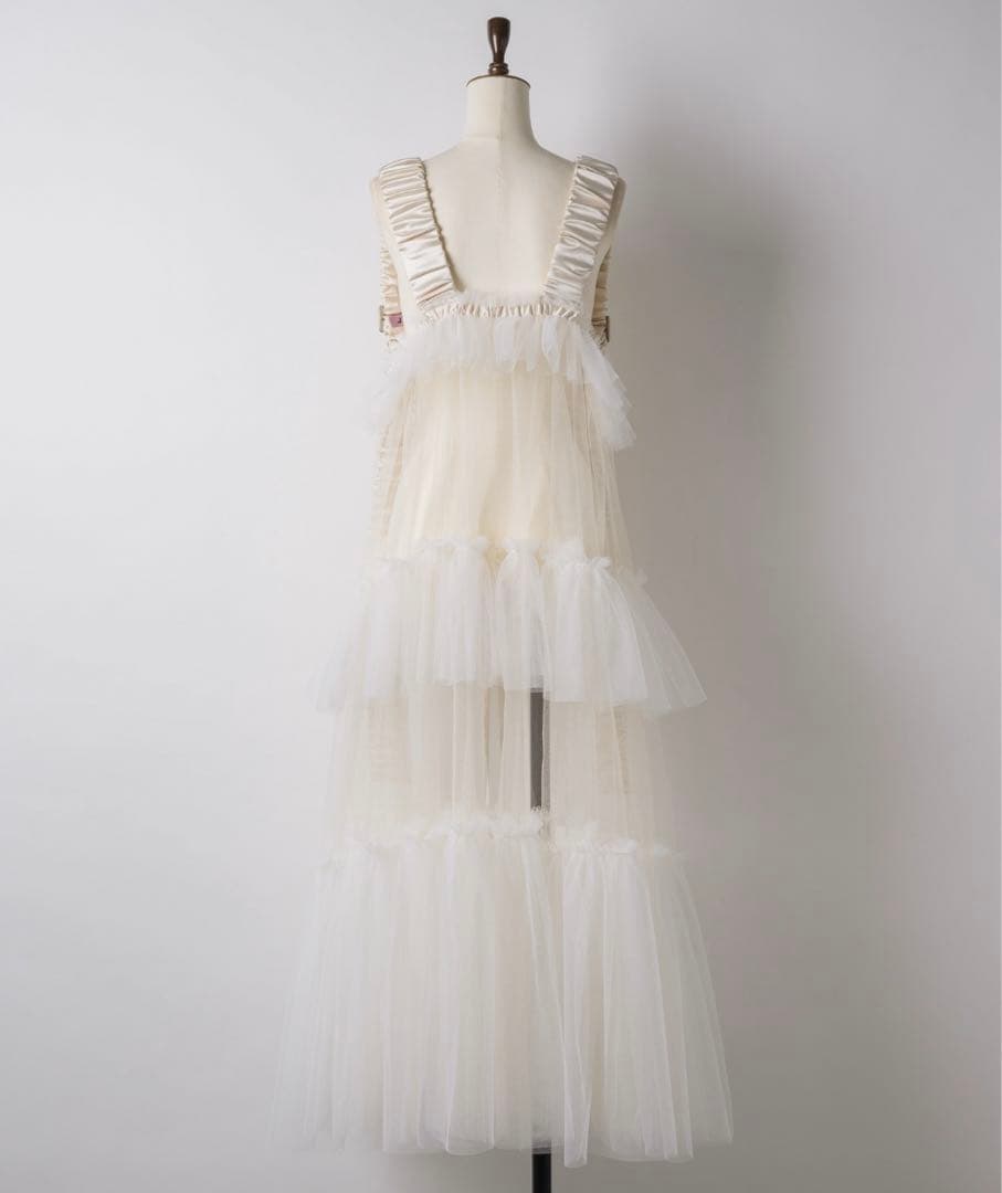 J1UbyLABELLEETUDEシースルーボリュームチュールデザインジレ