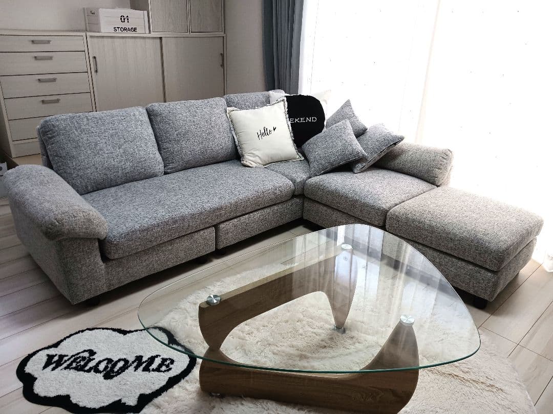 ★santre★ファブリックソファセット クッション付き ローソファー 3