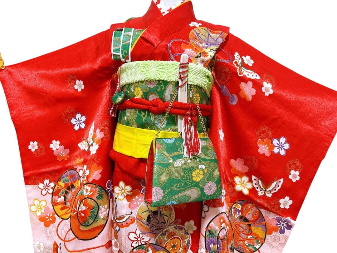 お買い得品♡七五三　7歳　女の子　フルセット　一式　赤系