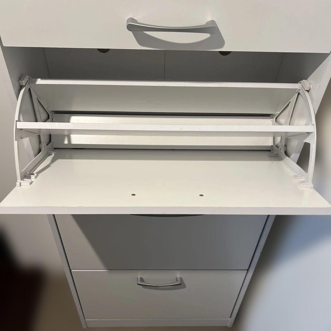 【✨美品】萩原(Hagihara) 4段シューズラック ホワイト