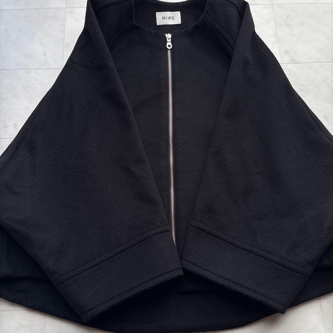 ROPE ロペ 24AW プレミアムカシミヤ ジップブルゾン 黒 ブラック