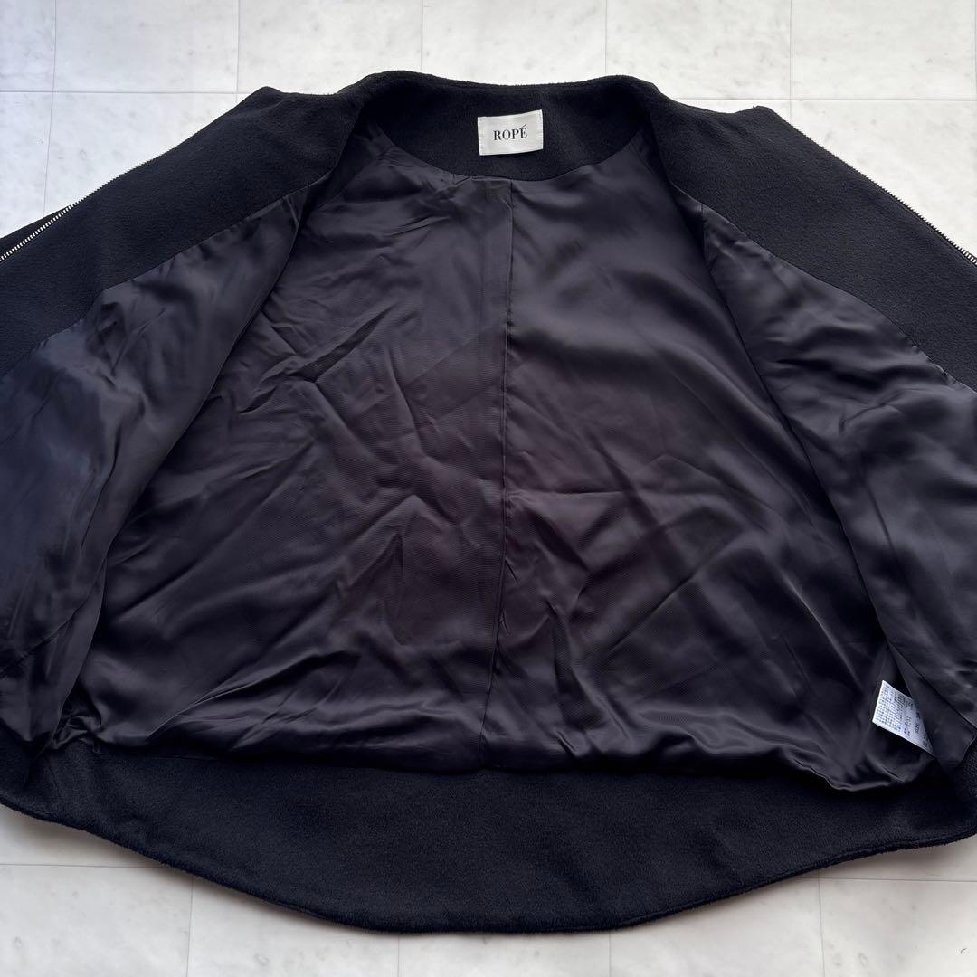 ROPE ロペ 24AW プレミアムカシミヤ ジップブルゾン 黒 ブラック