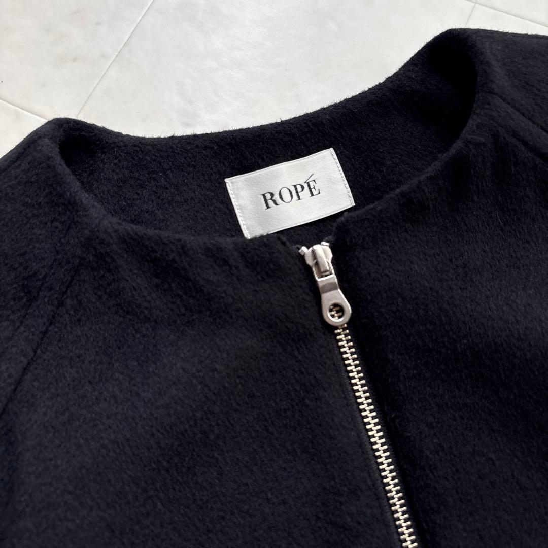 ROPE ロペ 24AW プレミアムカシミヤ ジップブルゾン 黒 ブラック