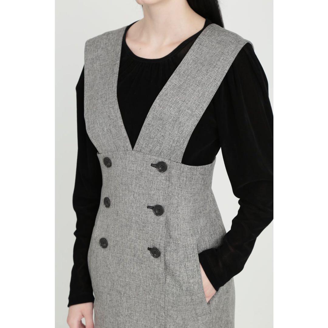 新品✨ PINKY & DIANNE◆デザインショルダージャンパースカート　M