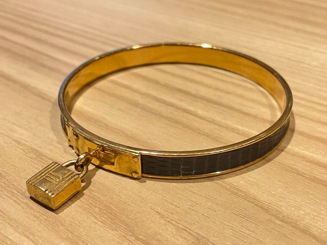 エルメス HERMES ケリー カデナバングル ブレス リザード ヴィンテージ