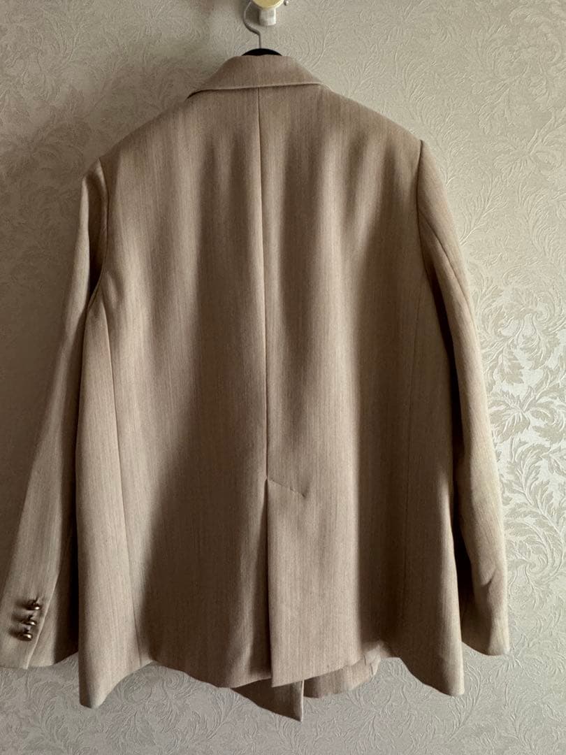 NOBLE ベージュ ダブルブレスト テーラードジャケット　38size