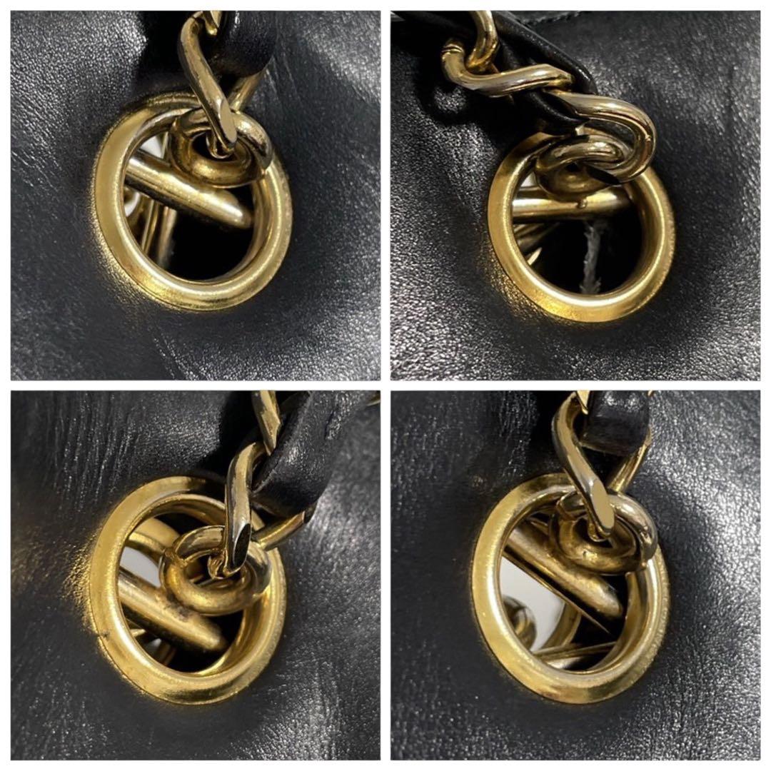 にこ様　シャネル　ラムスキン　セミチェーントートバッグ　ブラック　肩掛け　536