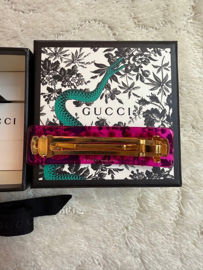 GUCCI グッチ クリスタル シングル ヘアバレッタ