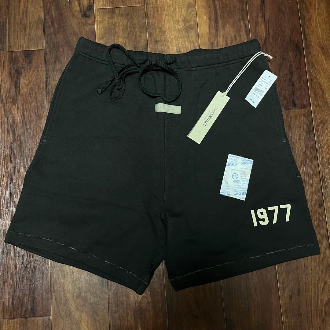 Fog Essentials ショーツハーフパンツブラック黒ロゴ 1977裏起毛