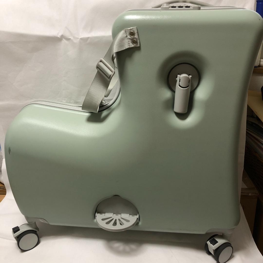 【中古】子供が乗れるキャリーケース キッズトラベル Mサイズ グリーンZ2