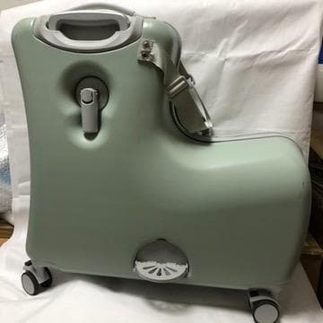 【中古】子供が乗れるキャリーケース キッズトラベル Mサイズ グリーンZ2