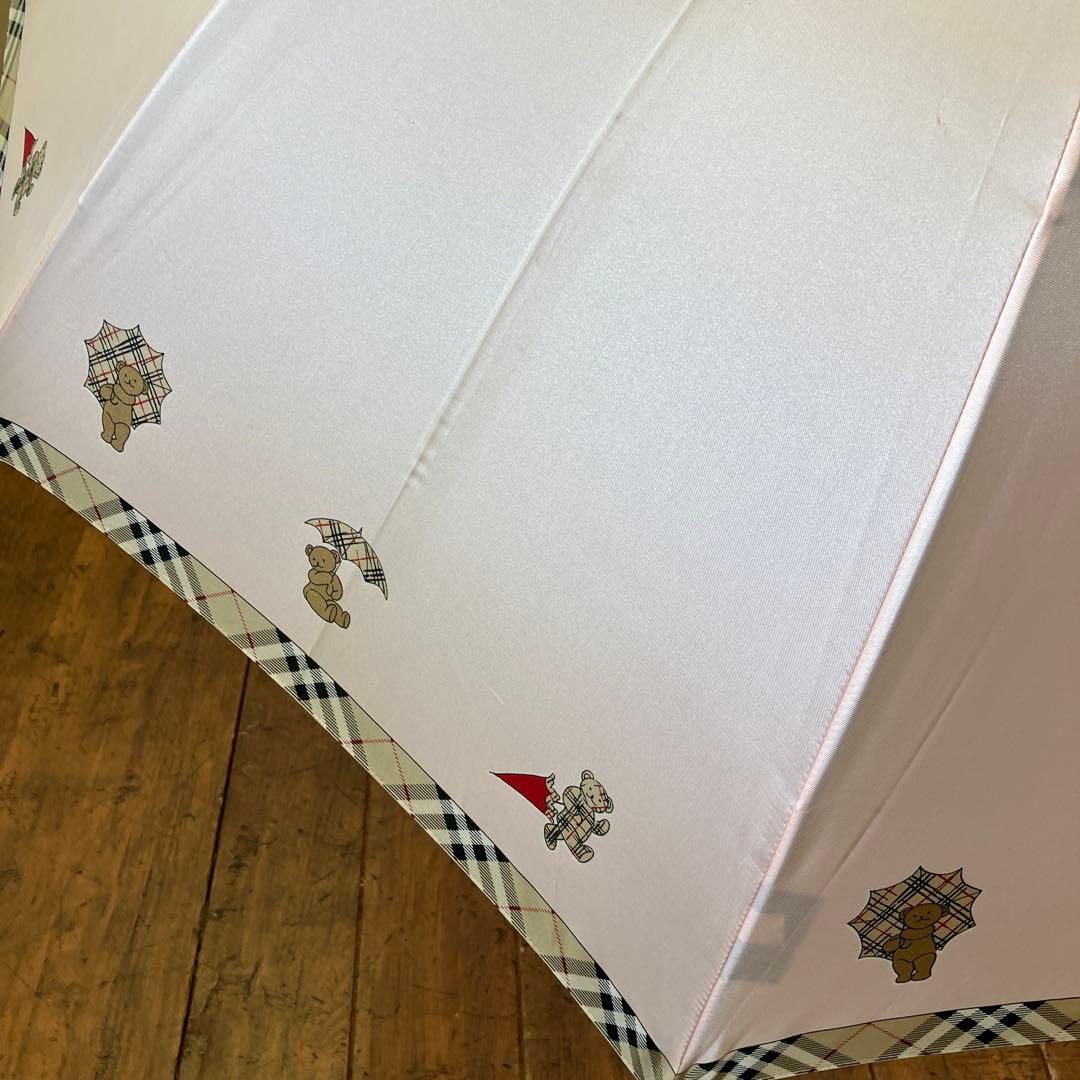 バーバリー チェック柄 クマ ベア 長傘 雨傘 傘 アンブレラ レディース