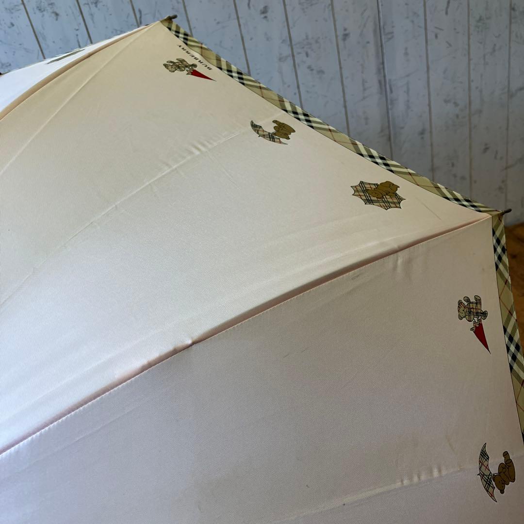 バーバリー チェック柄 クマ ベア 長傘 雨傘 傘 アンブレラ レディース