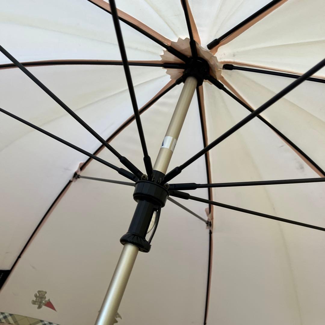 バーバリー チェック柄 クマ ベア 長傘 雨傘 傘 アンブレラ レディース