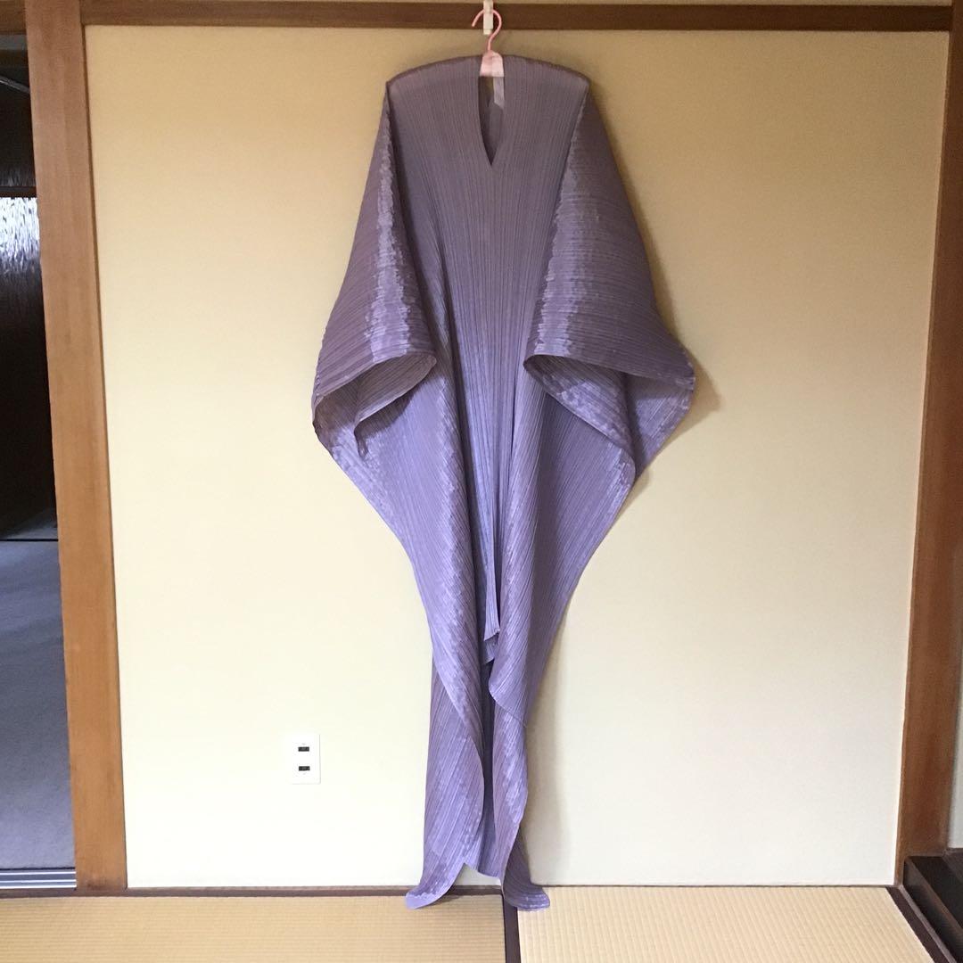 イッセイミヤケ　プリーツプリーズ　マダムT大判　藤紫色