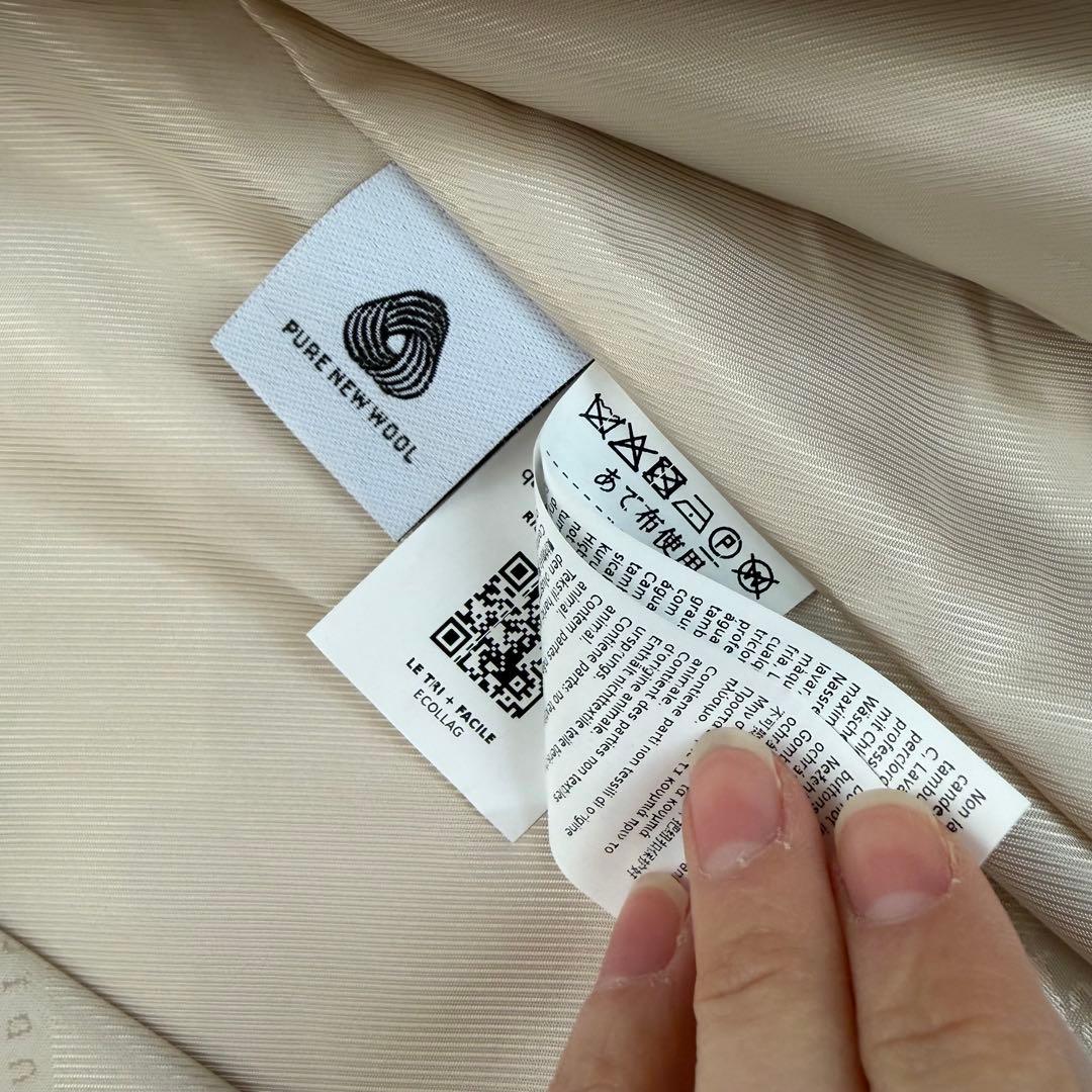 【新品未使用タグ付】マックスマーラstudio現行QR付定番コートbコラージュ白