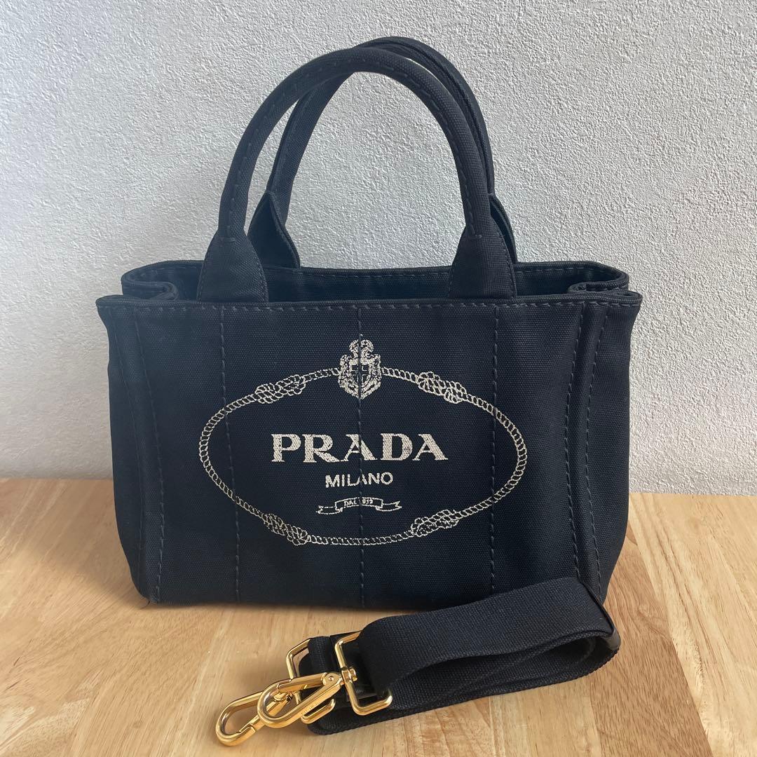 PRADA 黒 ショルダーバッグ カナパ S